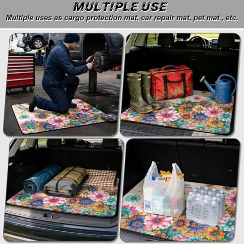 Floral Dragonfly Car Trunk Mat Universal Fit 29"x39" - Image 3