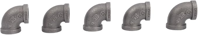 Authentic Malleable Iron 90 Degree Black 1/2" Elbow Ten Pack by Pipe Decor - Image 4