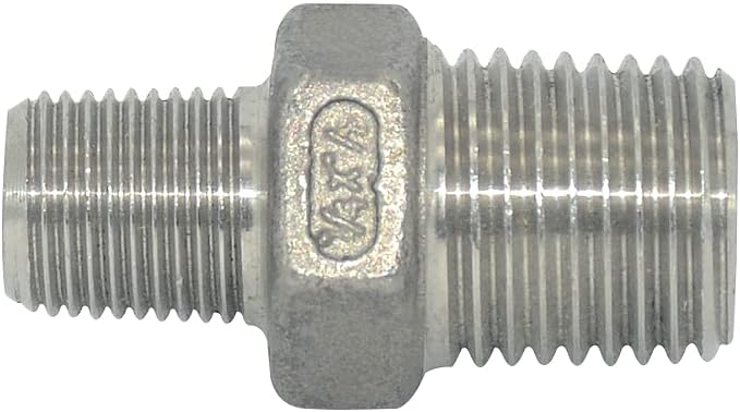 1/4" x 1/8" Male Threaded Reducing Nipple Fitting/Adapter, Stainless Steel - Image 2