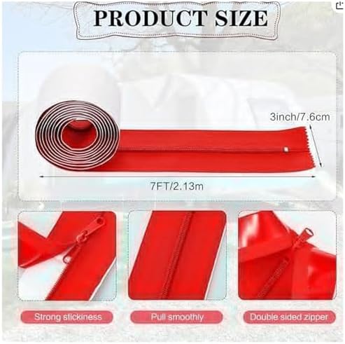 2 Pcs Dust Protector Zipper 7.6cm x Self Adhesive Home Renovation Dust Seal - Image 6