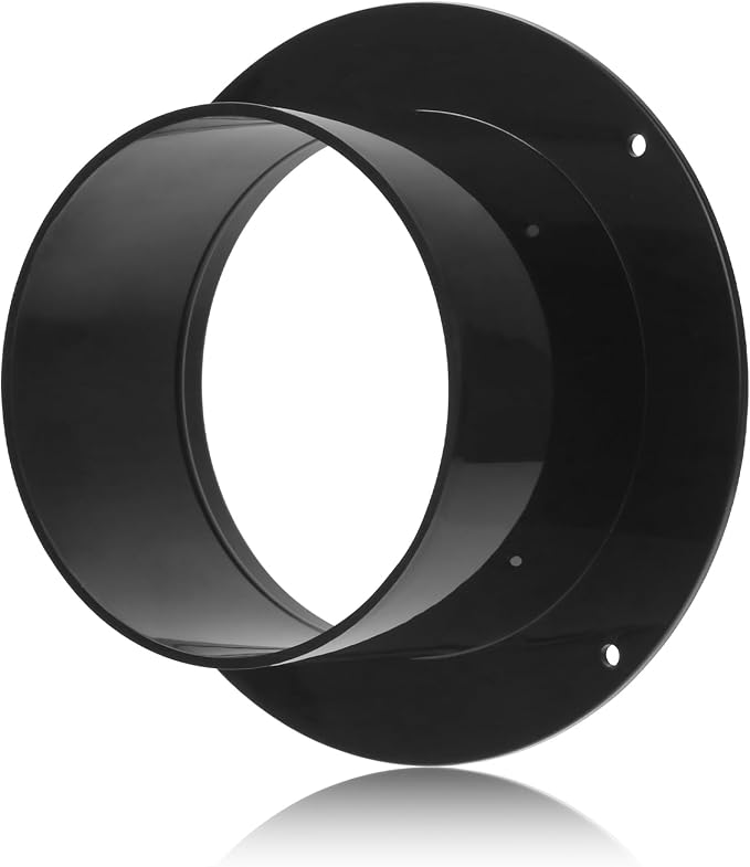 4" Duct Connector Flange, Dryer Vent Wall Plate, Duct Vent Flange | Sturdy ABS by HOXHA