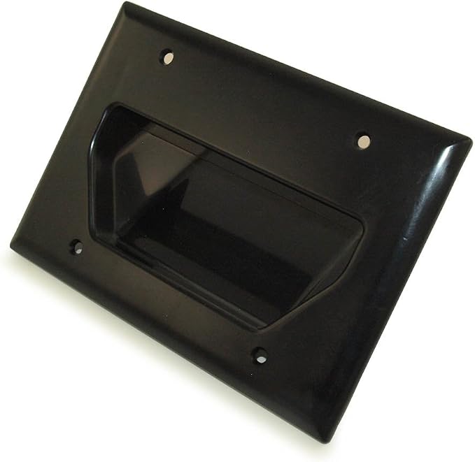 DATA COMM Electronics 45-0003-BK 3-Gang Recessed Low Voltage Wall Plate Cable by DATACOMM