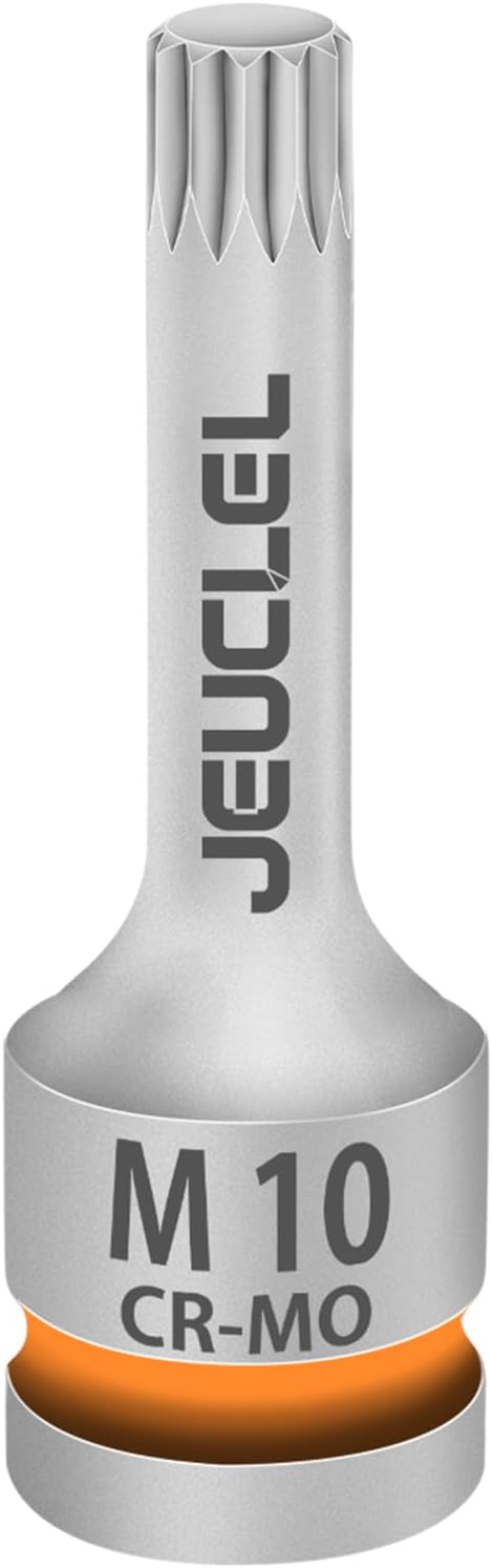 M10 Triple Square Impact Spline Bit Socket, 10mm 1/2" Drive Socket | 12 Point by JEUCLEL