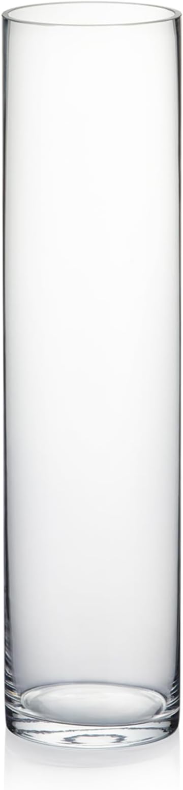 WGVI Quality Thick Weighted Tall Clear Cylinder Glass Vases, Flower Arrangement by WGVInternational-OpusGlassware