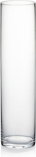 WGVI Quality Thick Weighted Tall Clear Cylinder Glass Vases, Flower Arrangement by WGVInternational-OpusGlassware