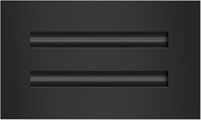 BUILDMART - 8x4 Modern AC Vent Cover - Decorative Black Aluminum Air Vent - by TexasBuildmart