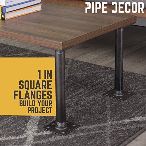 PIPE DECOR 1" Square Floor Flange Fitting, Malleable Iron, Fits One Inch - Image 5