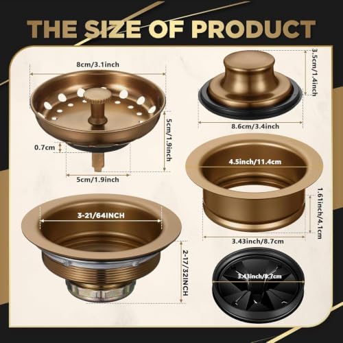 Garbage Disposal Flange Stopper Plug, Kitchen Sink Drain Strainer Assembly - Image 6