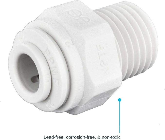 John Guest 1/4 Inch OD x 1/4 Inch NPT Straight Adapter, Push to Connect Plastic - Image 4