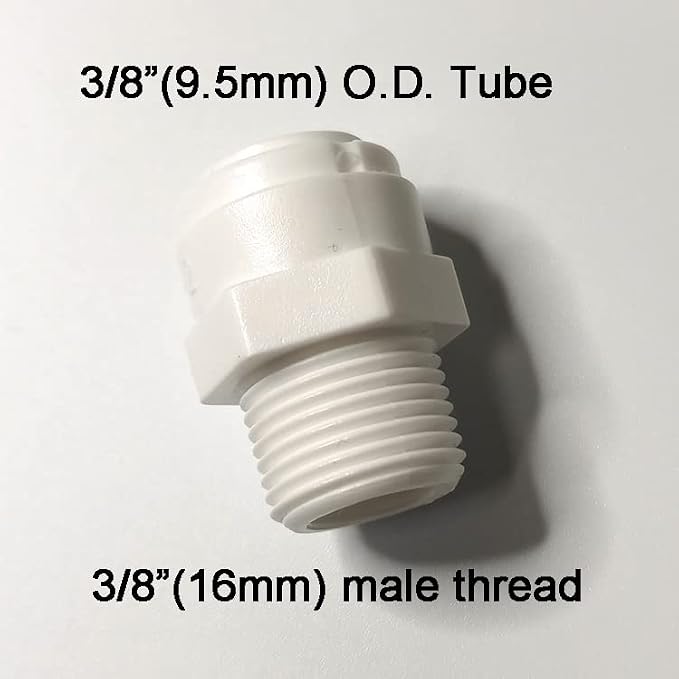 Malida Push to Connect 3/8 Male Connector 3/8 Ro Tube Fitting, 10 Pack | Food - Image 2