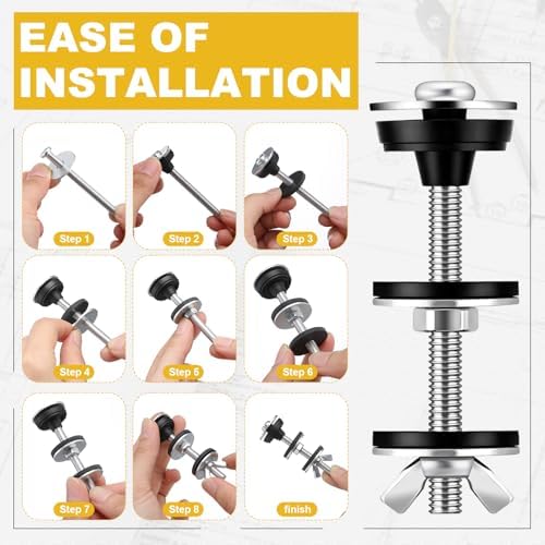 Hicarer 12 Pcs Universal Toilet Tank to Bowl Bolts Bulk Toilet Seat Screws - Image 3