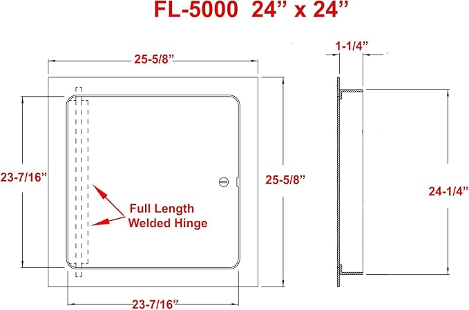 Premier Flush Access Panel, FL-5000 Series, Screwdriver Latch - Image 2