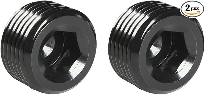1/4 NPT Male Thread Allen Head Socket Pipe Plug Fitting Aluminum Black by Podavelle