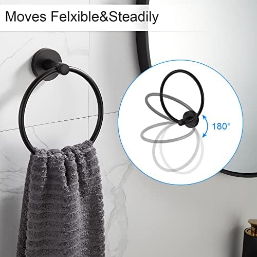 BGL Bathroom Hardware Set Black Bathroom Accessory Set Towel Bar 8 Pieces - Image 3