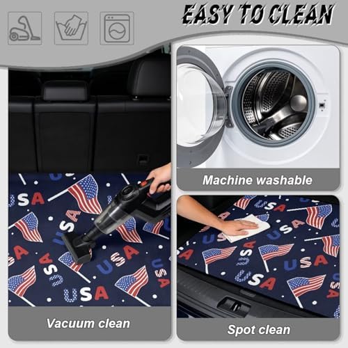 USA Flag Print Work Trunk Mat Heavy Duty Foldable Cargo Liner - Image 5