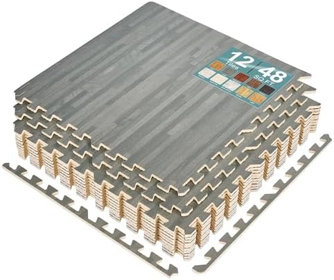 Sorbus Wood Grain Floor Tiles Foam Mat EVA Interlocking Mats Tile 3/8-Inch by Sorbus
