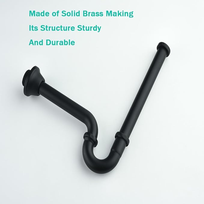 Brass P Trap U-Shape 1 1/4 inch Sink Drain Pipe - Image 8