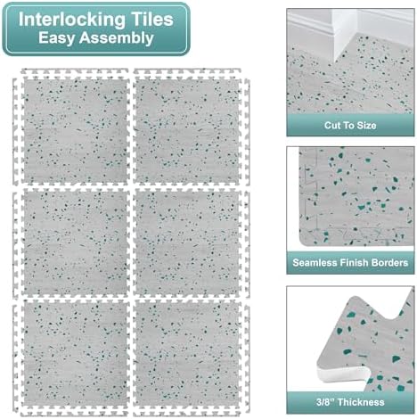 Sorbus Interlocking Wood Grain Foam Floor Tiles - Image 7