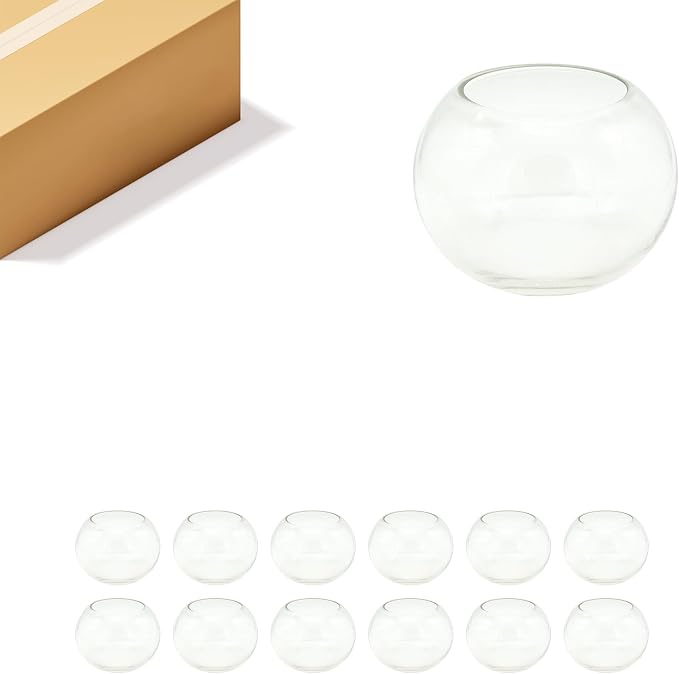 WGV Bowl Glass Vase, Diameter 5.1", Height 3.75", Open Width 3", 12 Pieces by WGVInternational-OpusGlassware