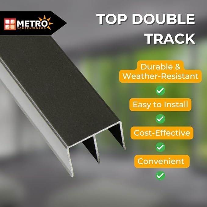 Top Double Channel Track for Bypass & French Sliding Screen Doors, Aluminum | - Image 7
