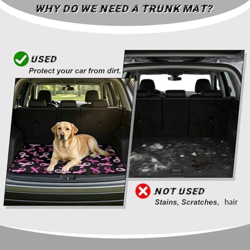 Pink Ribbon Trunk Mat for Car Snow Gear Trunk Mat Universal Waterproof Cargo - Image 4