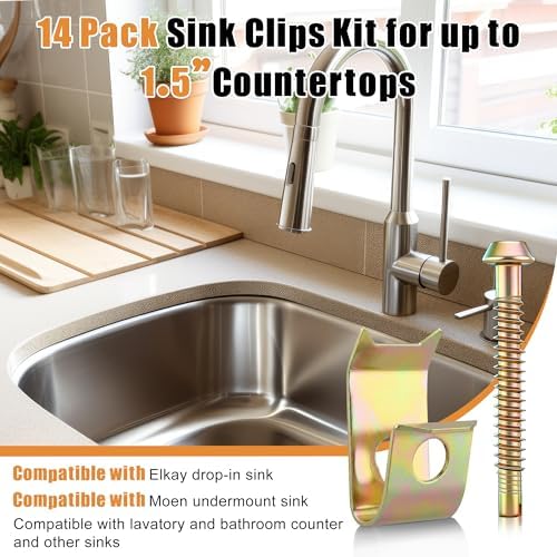 14 Pack Undermount Sink Clips, Countertops up to 1-1/2" Thick - Image 2