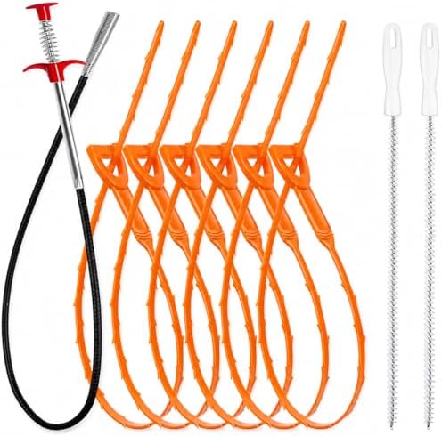 Drain Clog Remover Tool Set 9 PCS, 35.4" Claw Grabber, 23.62" Cleaning Brush by Unknown