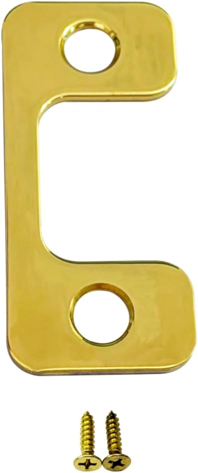 Solid Brass Deadbolt Strike Plate, Adjustable Jamb Plate, by QCAAHardware