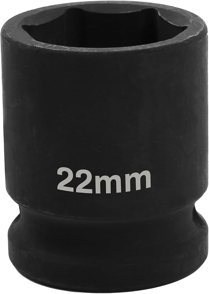 1/2" Drive 22mm Deep Impact Socket, 6 Point Chrome Molybdenum Steel Heavy Duty by YTkavq