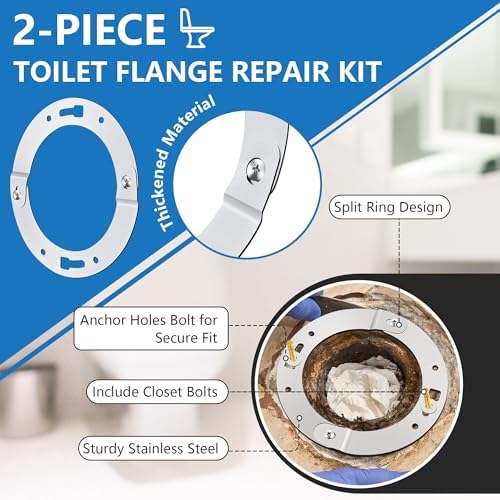 2 Piece Toilet Flange Repair Kit, Toilet Flange Repair Ring - Image 4