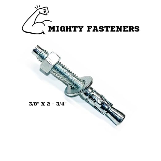MIGHTY FASTENERS Zinc-Plated Steel Wedge Anchors, 3/8" X 2-3/4" - Image 2