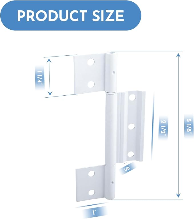 3Pack Screen Door Hinges, Aluminum 1/8 in. Grooved Center - Image 2
