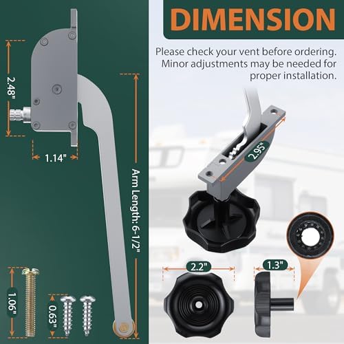 1 Pack RV Roof Vent Operator Assembly - Image 2