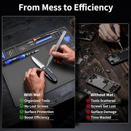 STREBITO 932°F Heat Resistant Silicone Work Soldering Mat 13.8"x9.9" - Image 4