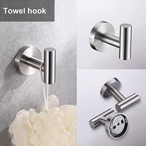 10 Pieces Brushed Nickel Bathroom Hardware Set Include 16inch Towel Bar - Image 5