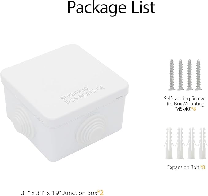 Junction Box, ABS Plastic IP55 Water Resistant and Dustproof, Universal - Image 8