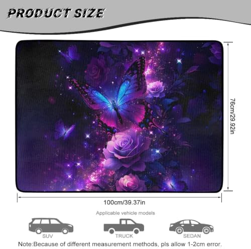 Purple Butterfly Flower SUV Car Trunk Mat 29"x39" - Image 7