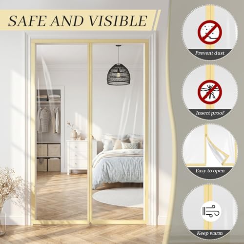 Amylove Zipper 60'' x 102'' Dust Barrier Door, 5 x 8.5 ft Temporary Wall - Image 5