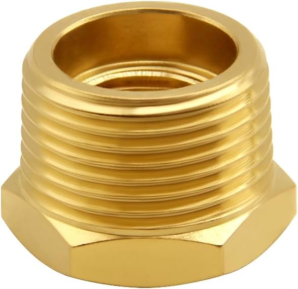 Uenede Brass 3/4" NPT Male to 1/2" NPT Female Reducer Bushing - Image 4