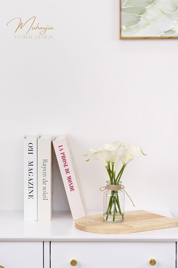 Muhanjia Artificial Flowers Calla Lily in Glass Vase - Image 8