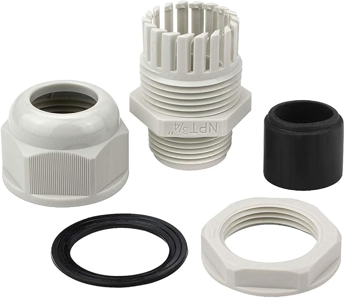 XHF 5 Pcs 3/4" IP68 Strain Relief Nylon Cord Grip Waterproof NPT Cable Glands - Image 4