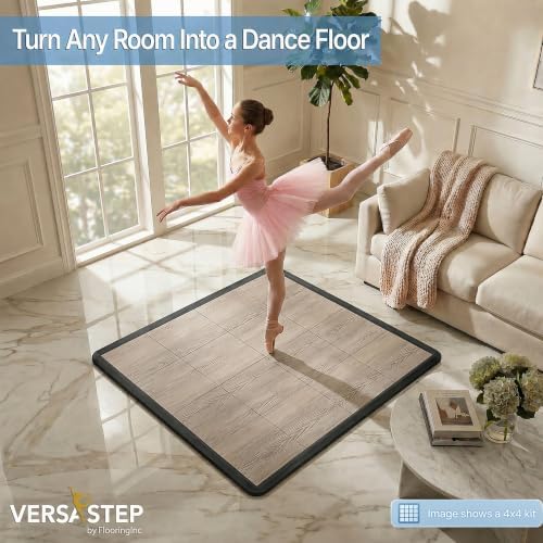 Flooring Inc's 3/8" Thick Interlocking Lightweight Plastic Practice Dance Floor - Image 2