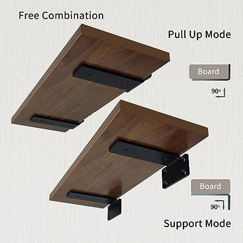 Heavy Duty Shelf Bracket 5 inch Metal Wall Mount Powder Coated 90 Degree Black - Image 4