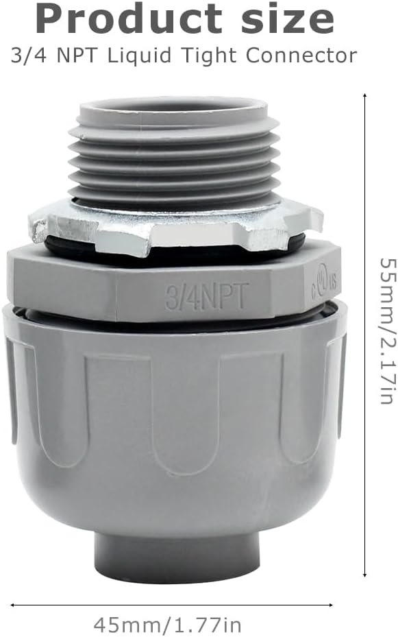 MAKERELE 24-Pack 3/4 Inch 180° PVC Liquid Tight Connectors | Commercial and - Image 2