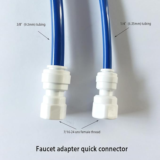 YZM Push-to-Connect Faucet Adapter, Double O-Ring Seal, 3/8" Tube OD x 7/16"-24 - Image 4