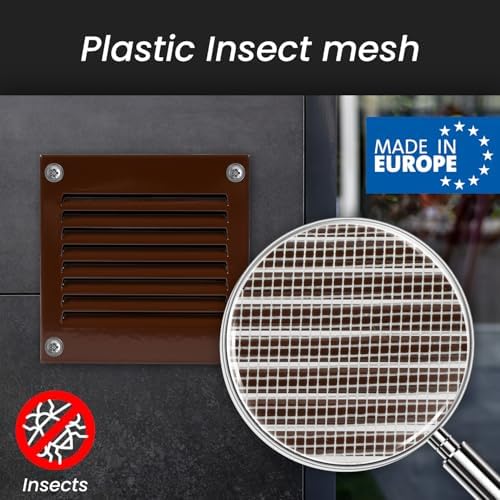 Repa Market Air Vent Cover 16x16 Inch Brown Galvanized Steel Louvered Grill - Image 4