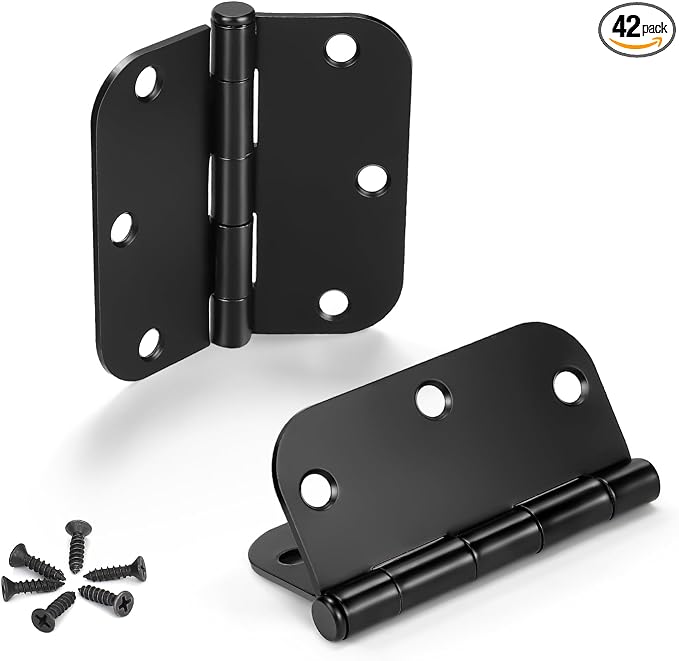 KNOBWELL Black Door Hinges, 3.5 Inch Interior/Exterior Door Hinges, 42 Pack | by KNOBWELL