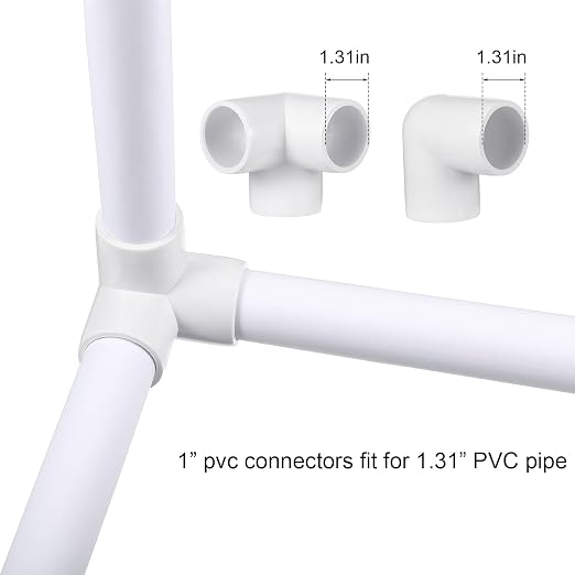Xuniea 42 Pieces 1 Inch PVC Pipe Fittings Elbow Set Tent Connection Tee Heavy - Image 2