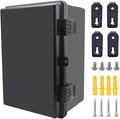 Junction Box, Hinged Black Cover IP67 Waterproof ABS Project Box by Otdorpatio