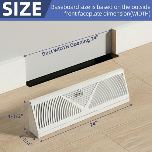 6PK 24 inch Baseboard Register Vent - Image 2
